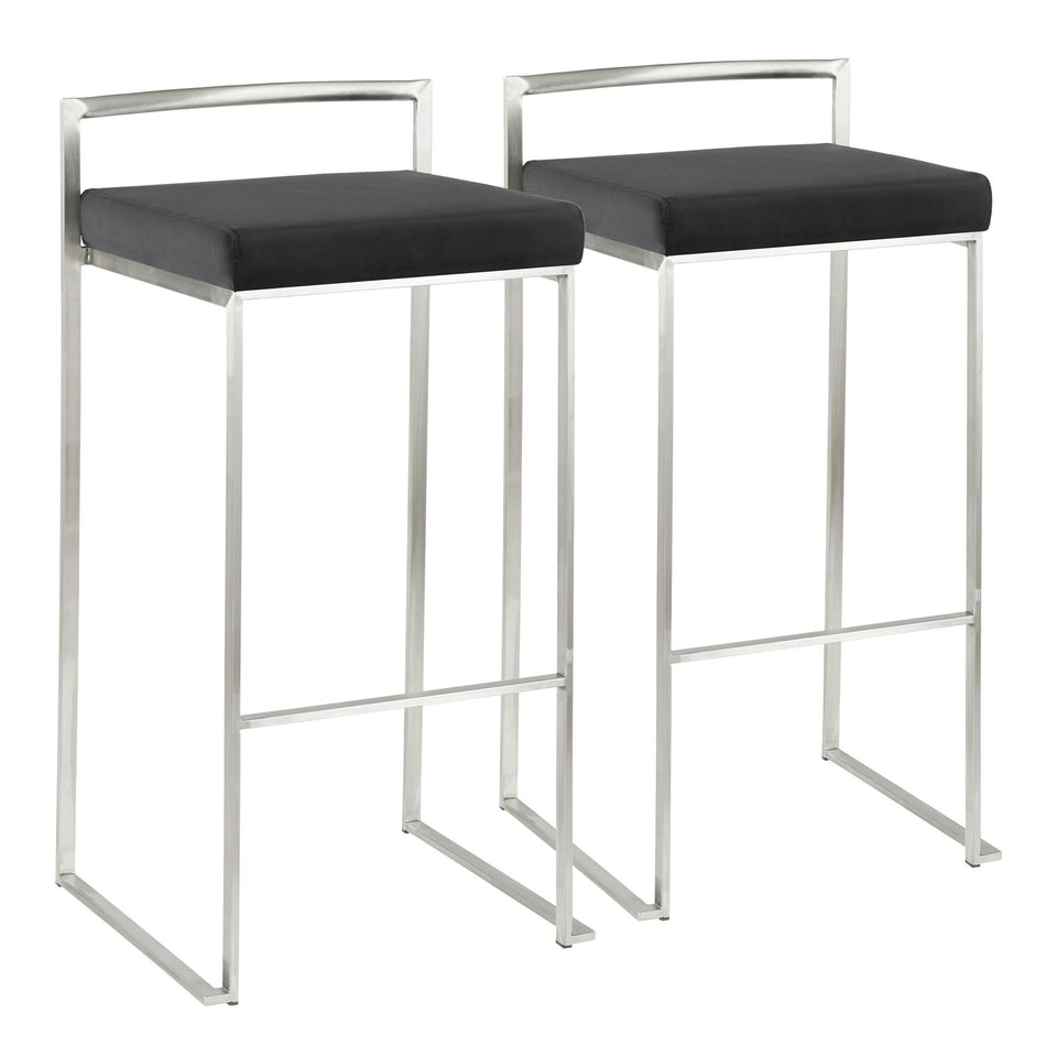 Fuji Stacker 30" Fixed-Height Barstool - Set of 2