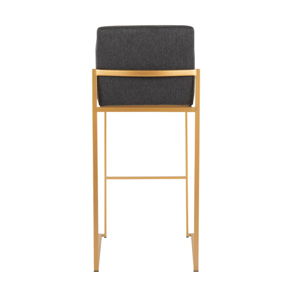 Fuji High Back 30" Fixed-Height Barstool - Set of 2