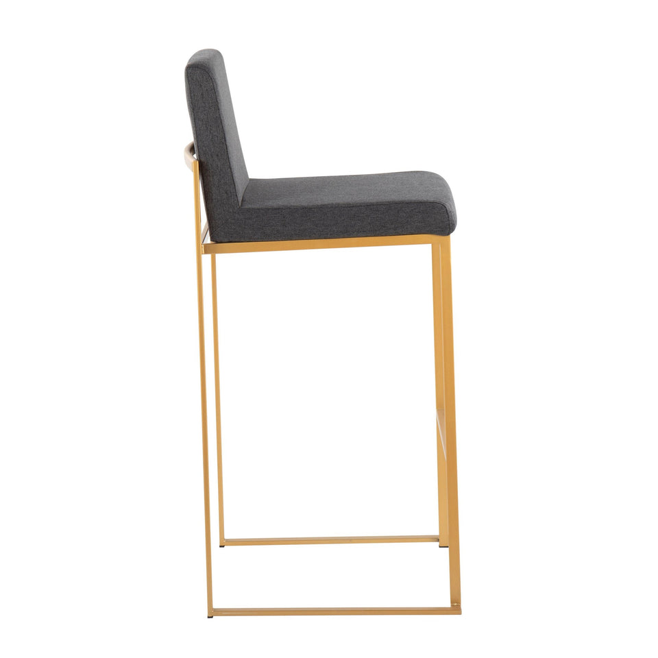 Fuji High Back 30" Fixed-Height Barstool - Set of 2