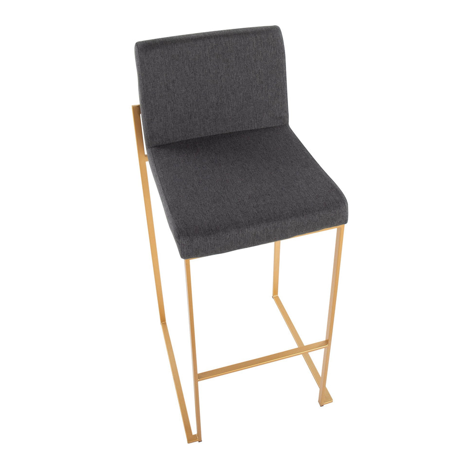 Fuji High Back 30" Fixed-Height Barstool - Set of 2