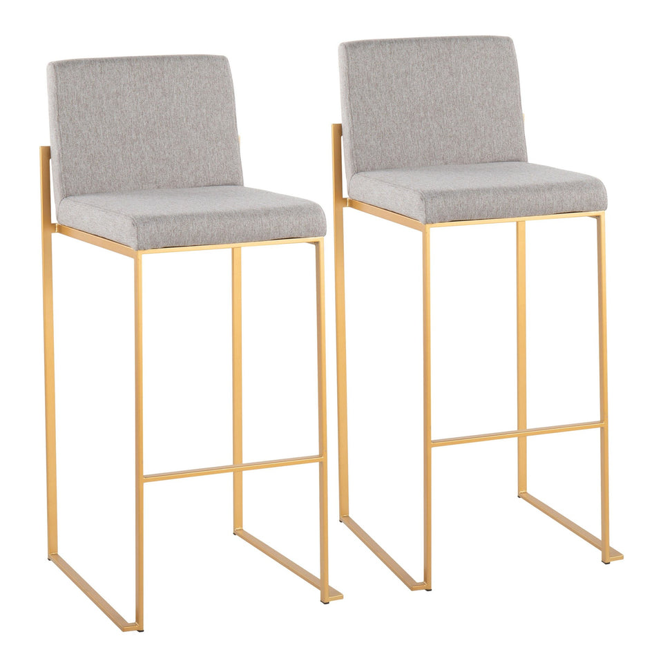 Fuji High Back 30" Fixed-Height Barstool - Set of 2