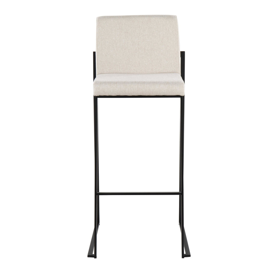 Fuji High Back 30" Fixed-Height Barstool - Set of 2