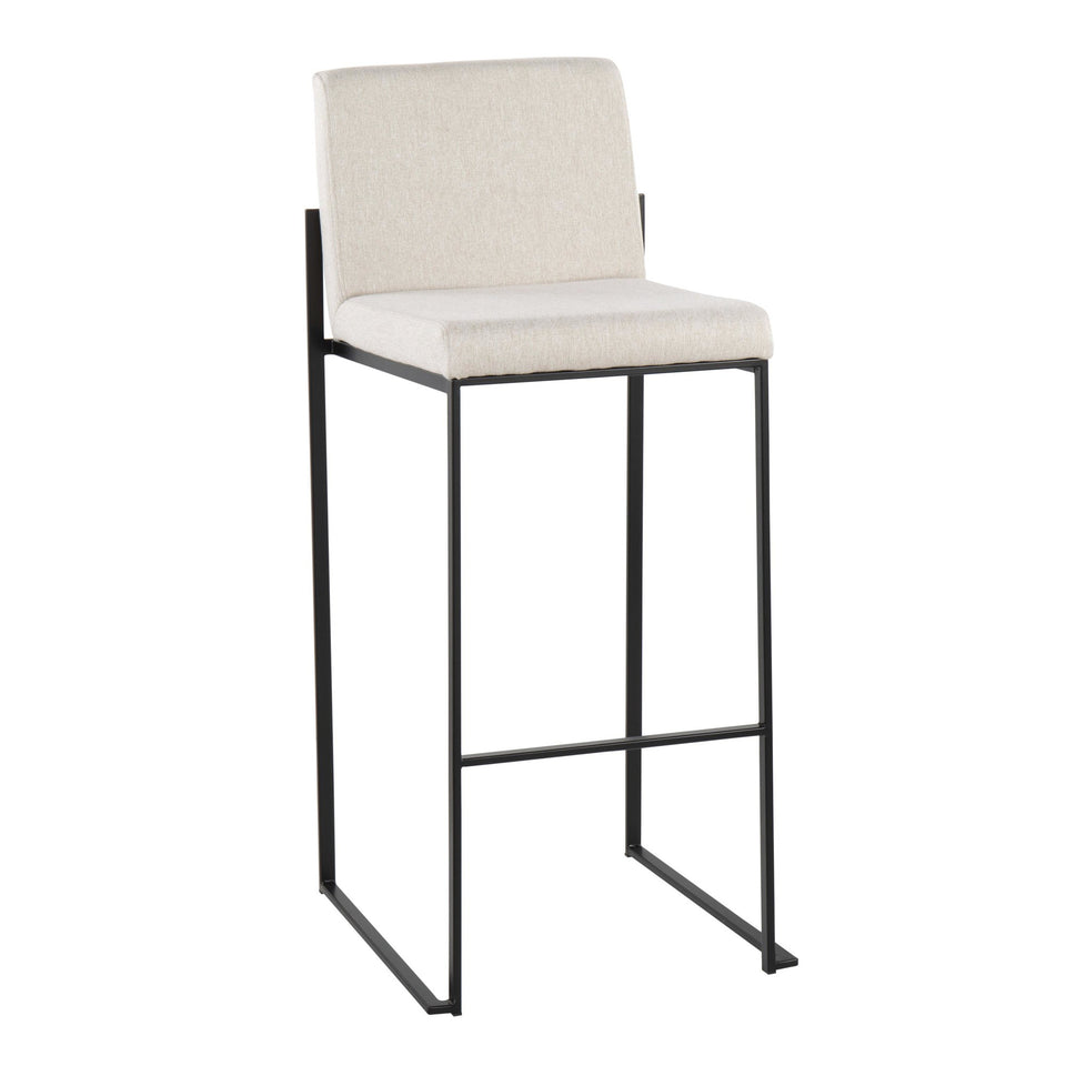 Fuji High Back 30" Fixed-Height Barstool - Set of 2