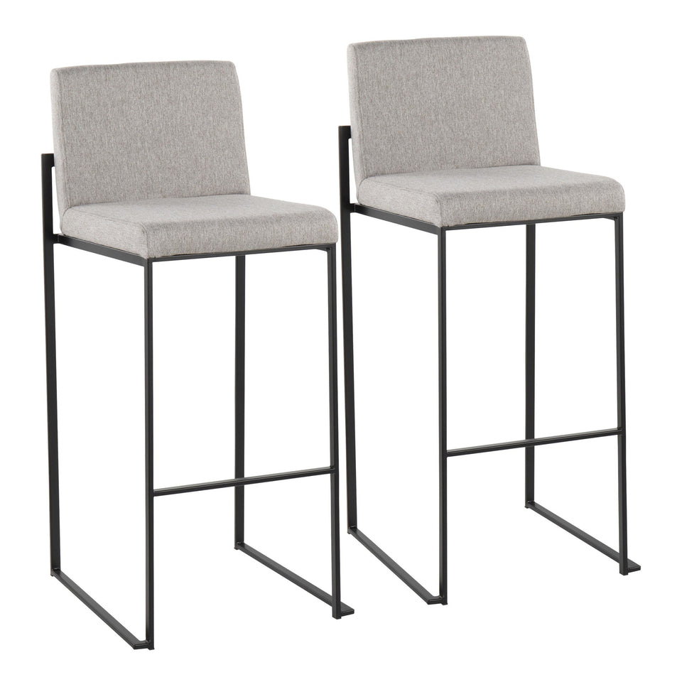 Fuji High Back 30" Fixed-Height Barstool - Set of 2