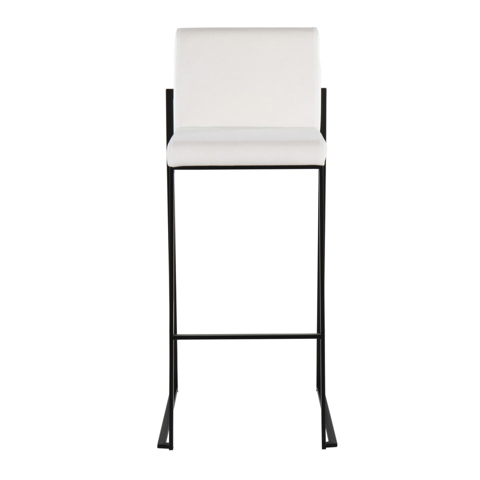 Fuji High Back 30" Fixed-Height Barstool - Set of 2