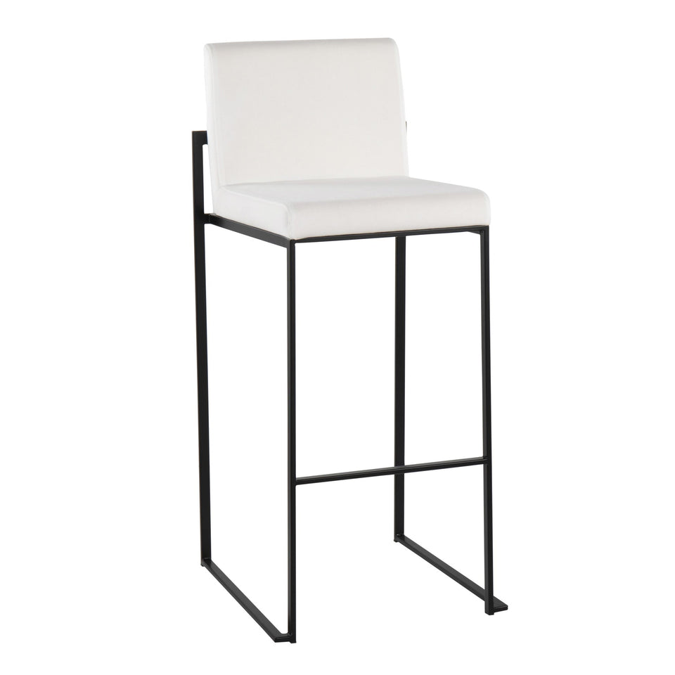 Fuji High Back 30" Fixed-Height Barstool - Set of 2