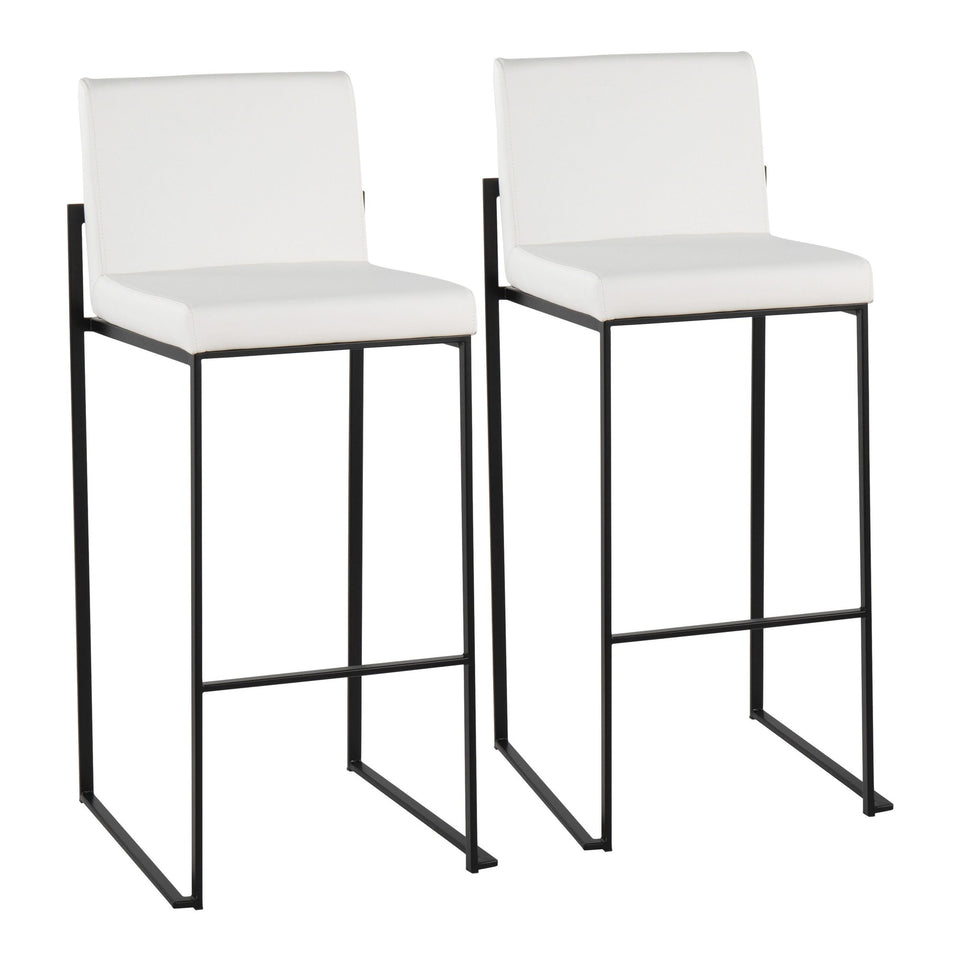 Fuji High Back 30" Fixed-Height Barstool - Set of 2