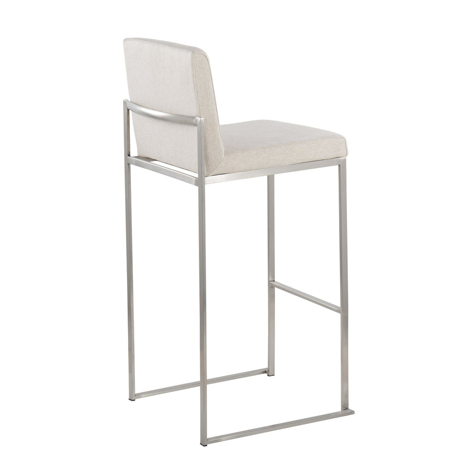 Fuji High Back 30" Fixed-Height Barstool - Set of 2