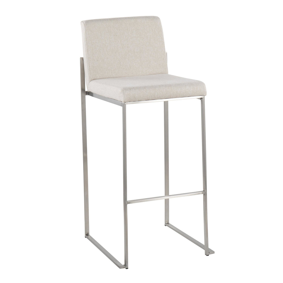 Fuji High Back 30" Fixed-Height Barstool - Set of 2