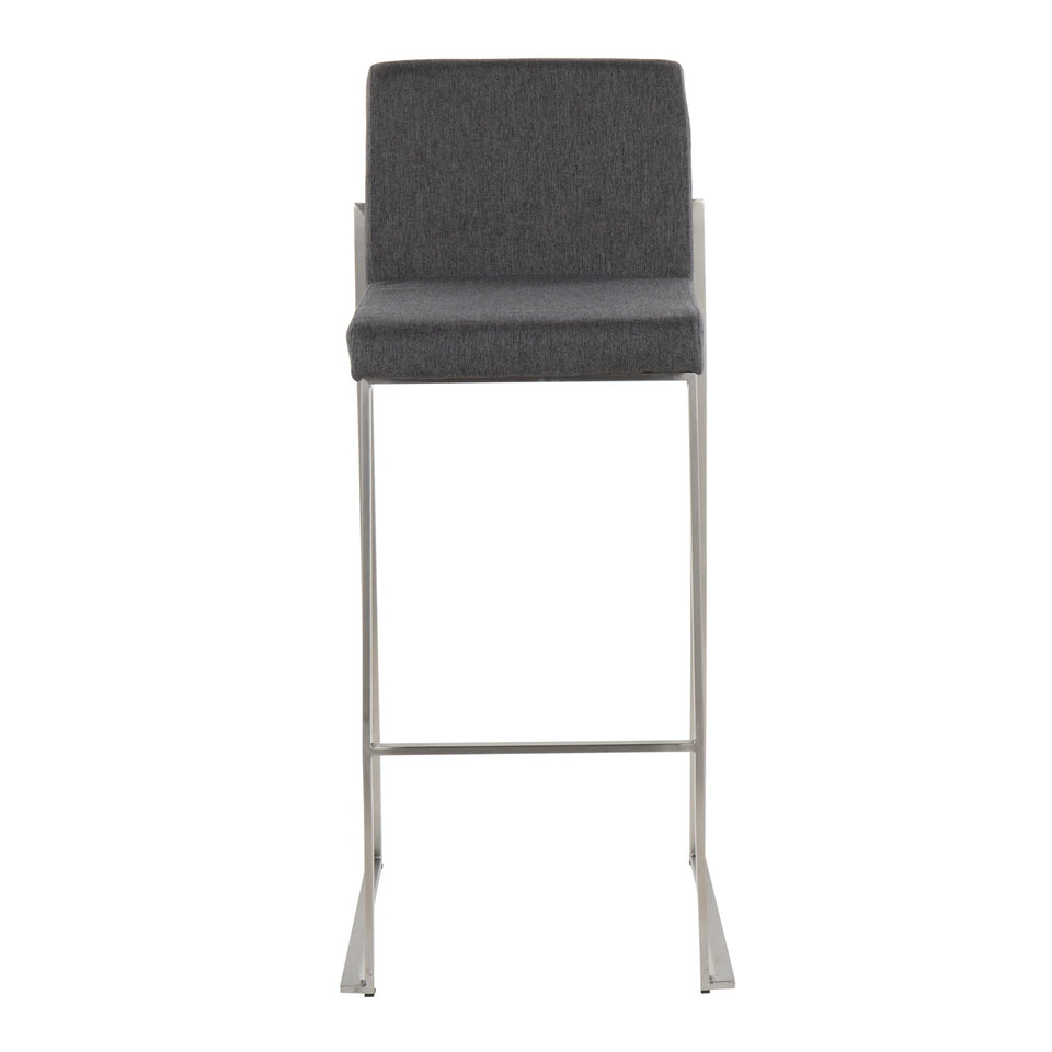 Fuji High Back 30" Fixed-Height Barstool - Set of 2