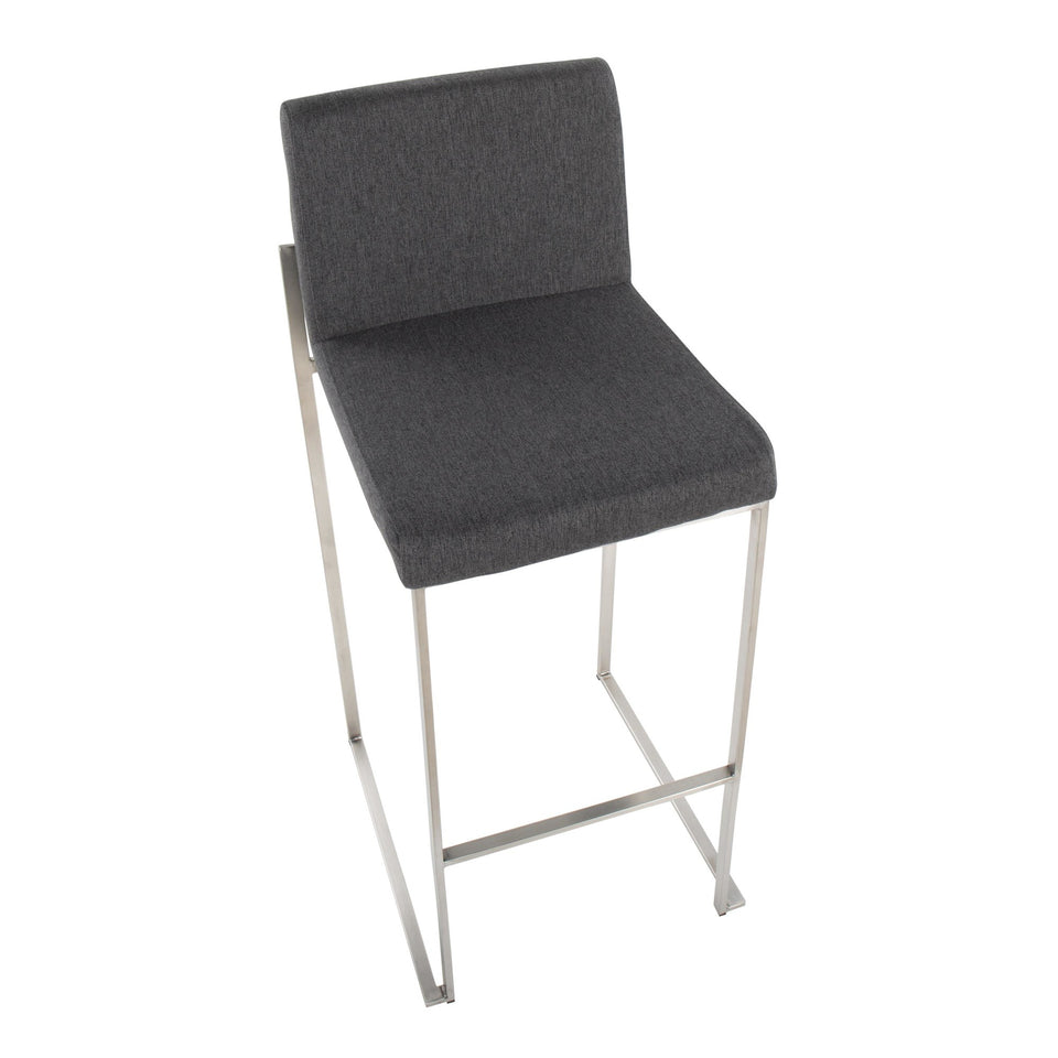 Fuji High Back 30" Fixed-Height Barstool - Set of 2