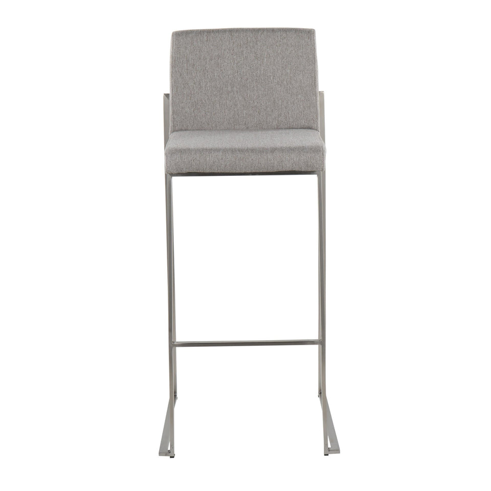 Fuji High Back 30" Fixed-Height Barstool - Set of 2