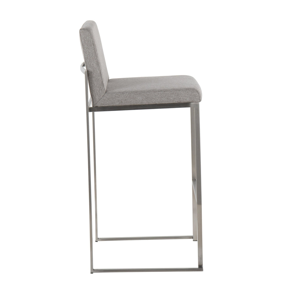 Fuji High Back 30" Fixed-Height Barstool - Set of 2