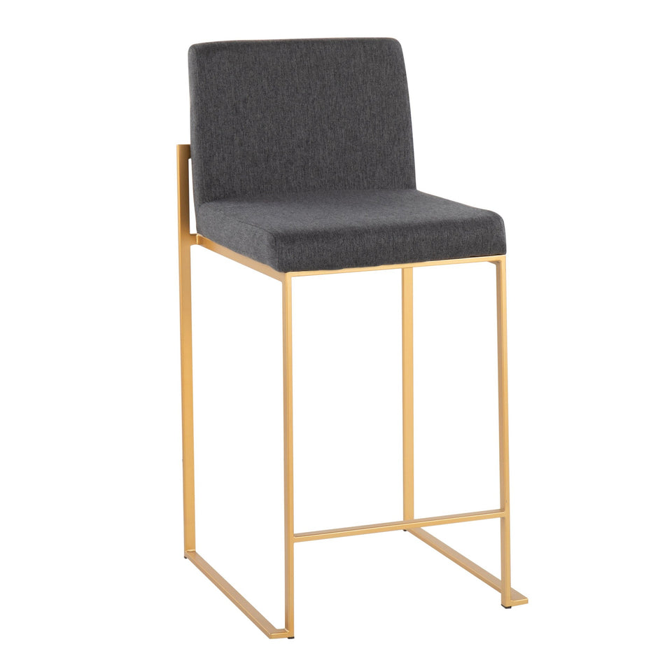 Fuji High Back 26" Fixed-Height Counter Stool - Set of 2