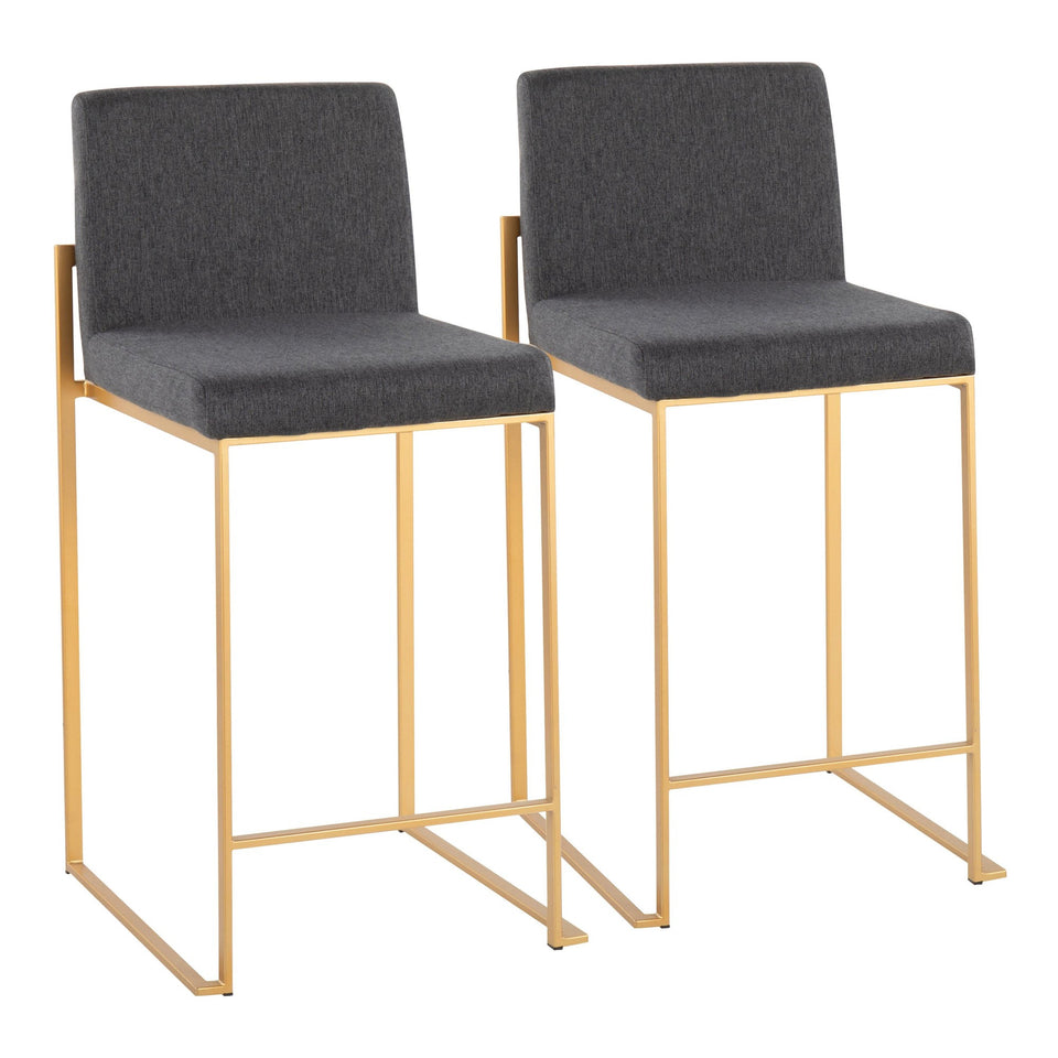 Fuji High Back 26" Fixed-Height Counter Stool - Set of 2