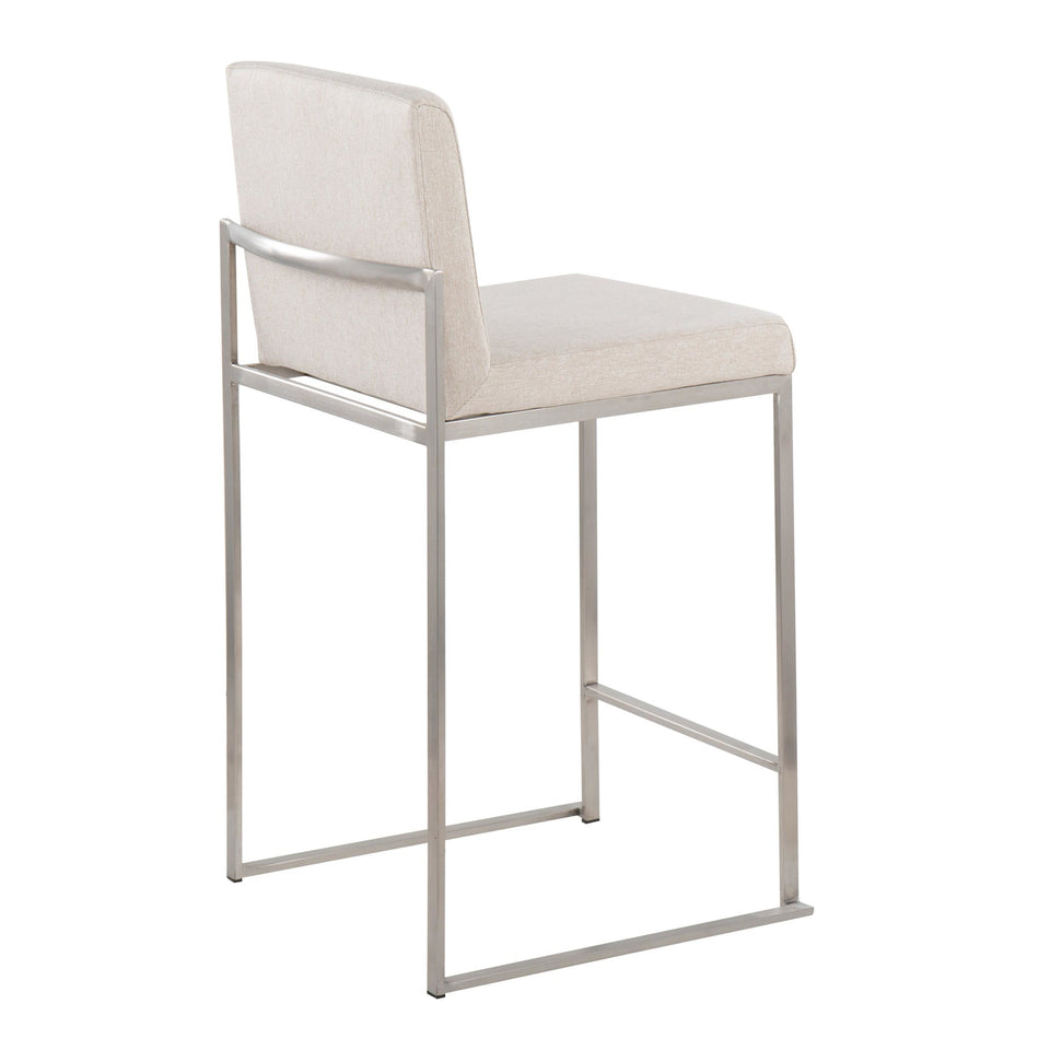 Fuji High Back 26" Fixed-Height Counter Stool - Set of 2