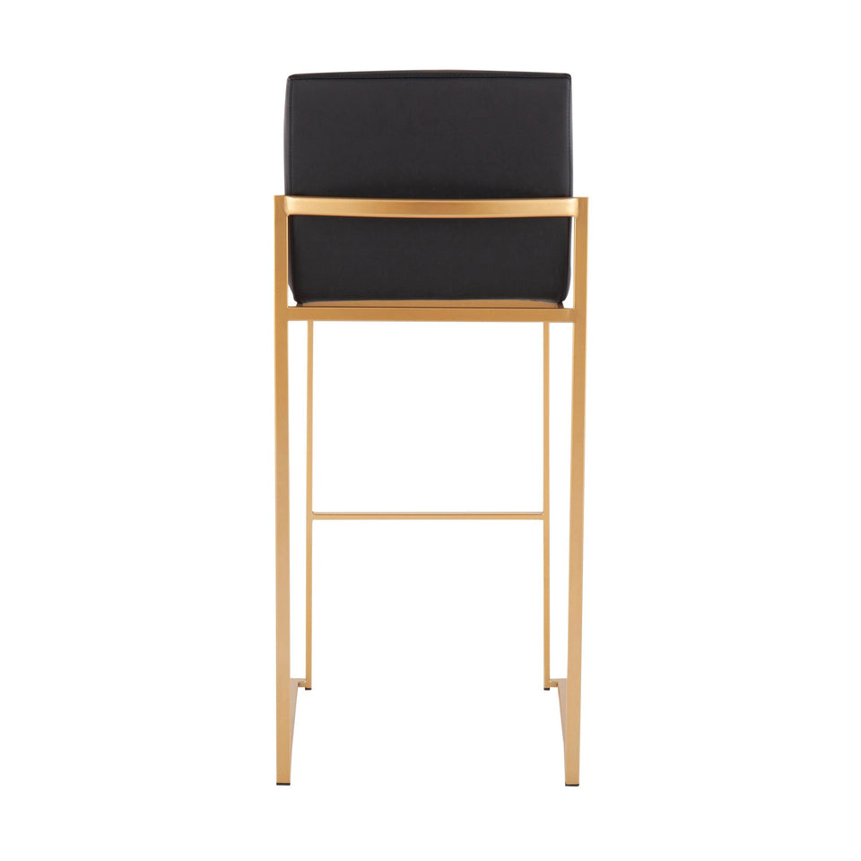 Fuji High Back 30" Fixed-Height Barstool - Set of 2