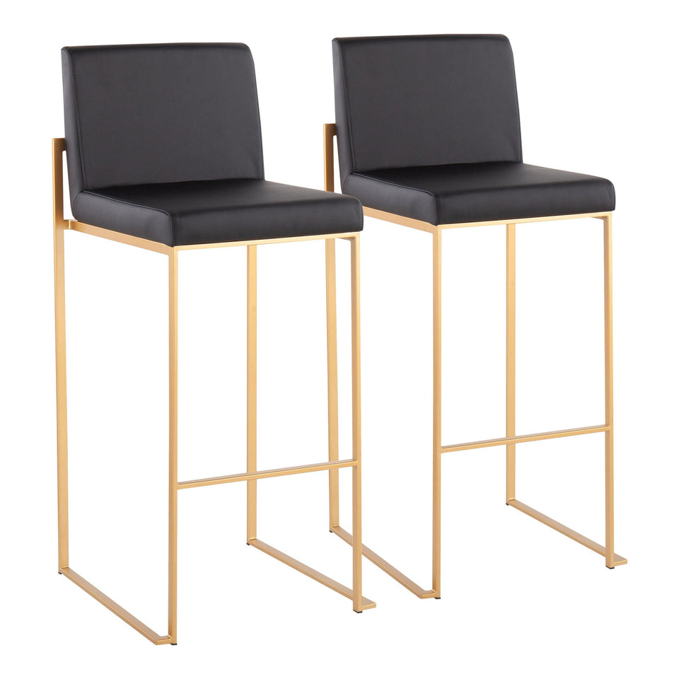 Fuji High Back 30" Fixed-Height Barstool - Set of 2