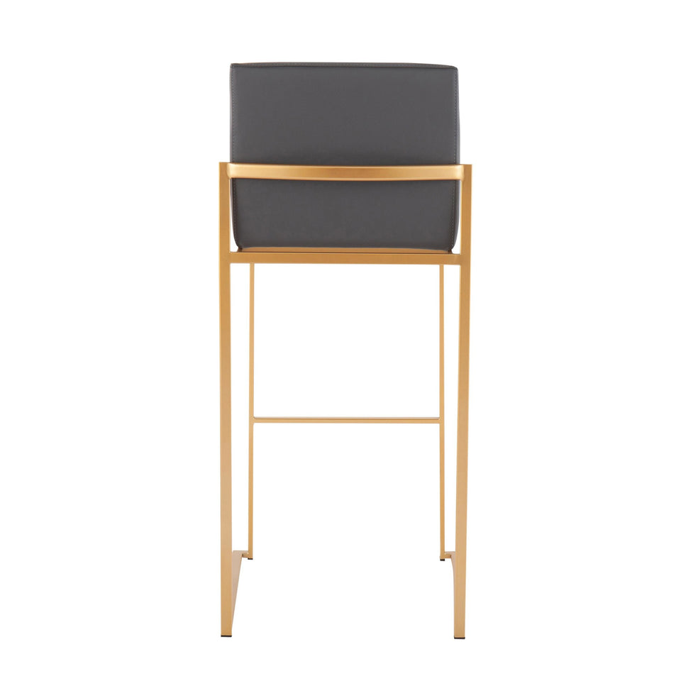 Fuji High Back 30" Fixed-Height Barstool - Set of 2