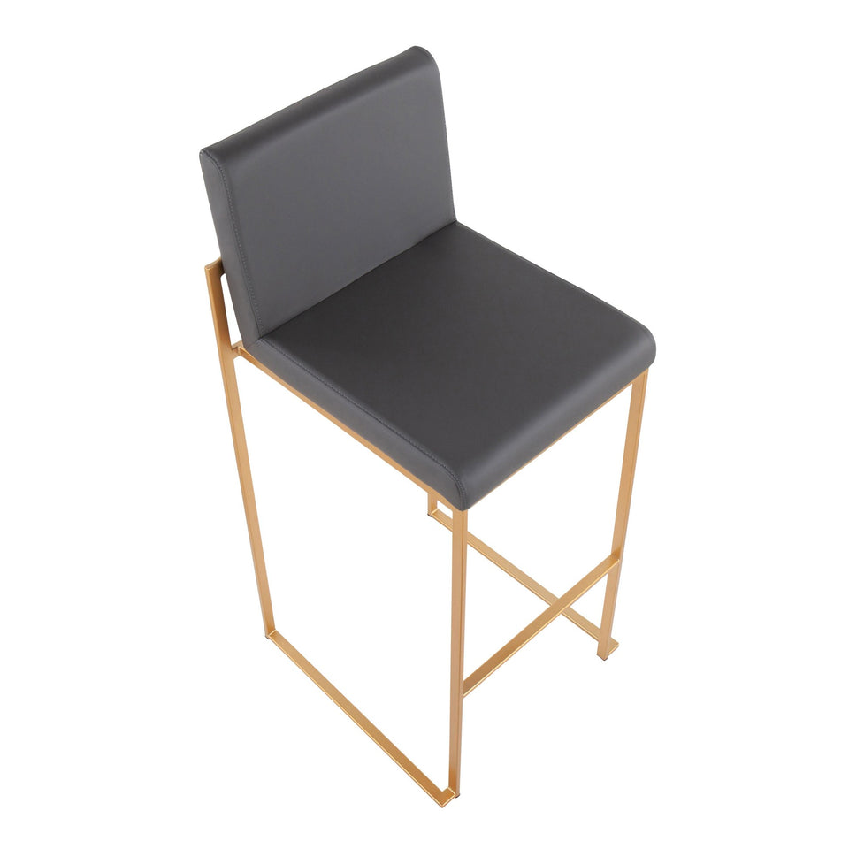 Fuji High Back 30" Fixed-Height Barstool - Set of 2