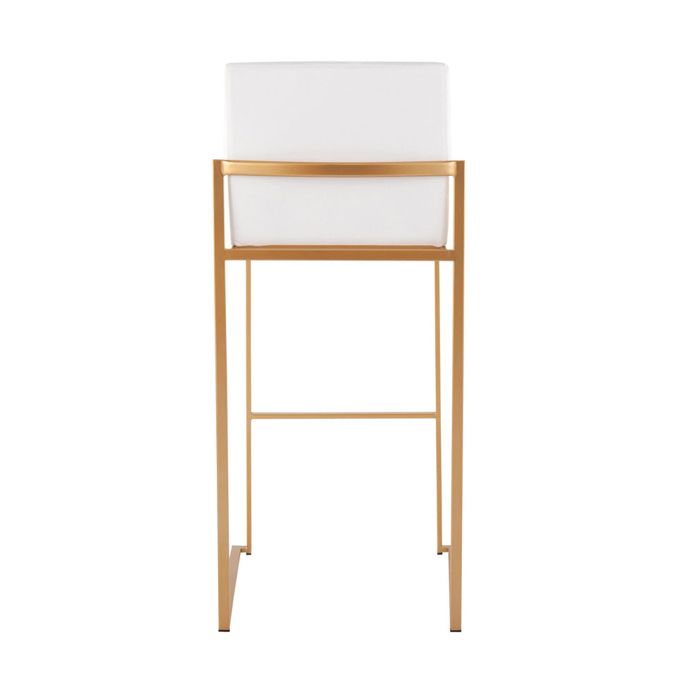 Fuji High Back 30" Fixed-Height Barstool - Set of 2