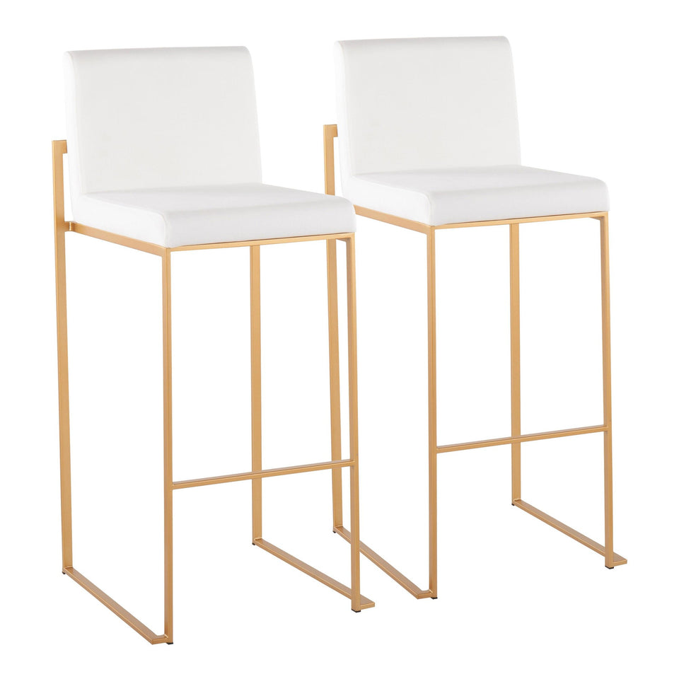 Fuji High Back 30" Fixed-Height Barstool - Set of 2