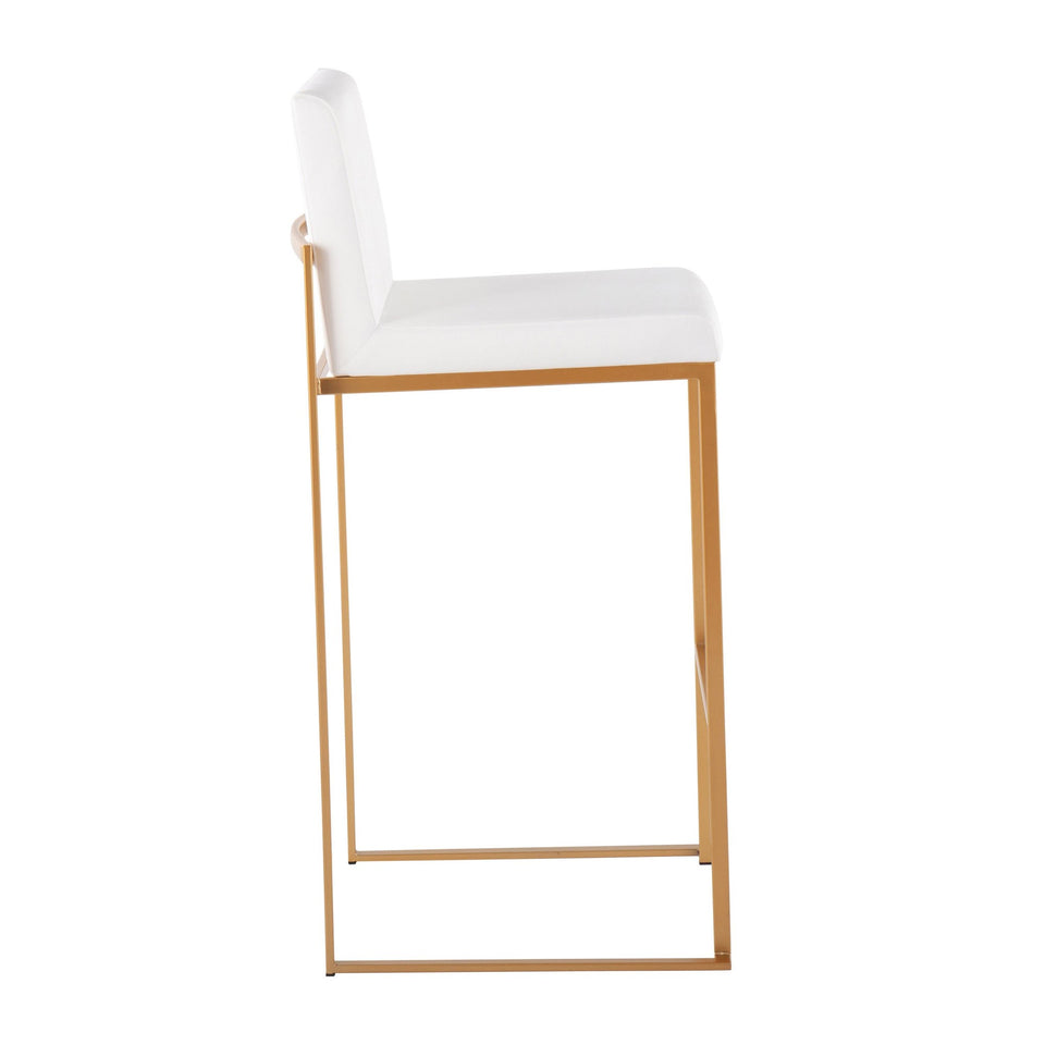 Fuji High Back 30" Fixed-Height Barstool - Set of 2