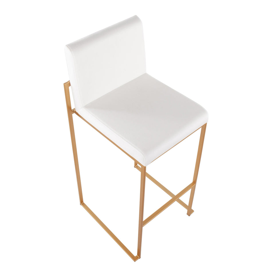 Fuji High Back 30" Fixed-Height Barstool - Set of 2