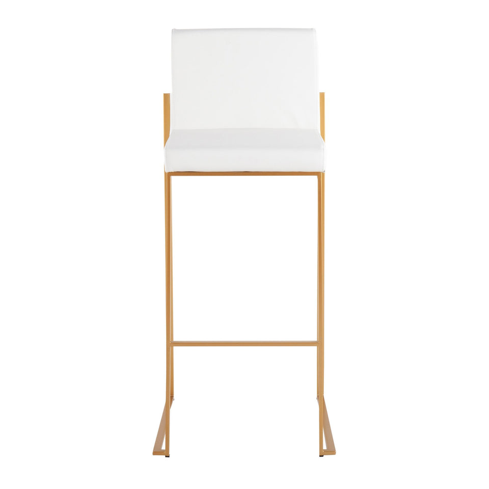 Fuji High Back 30" Fixed-Height Barstool - Set of 2