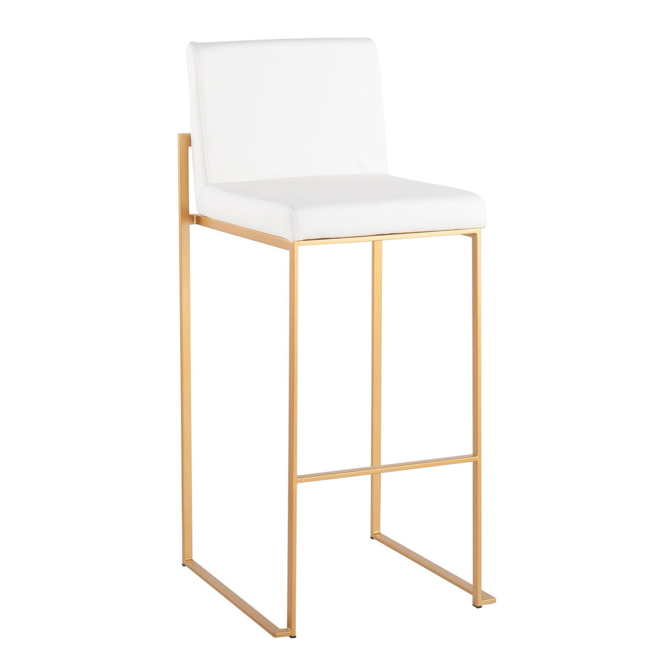 Fuji High Back 30" Fixed-Height Barstool - Set of 2