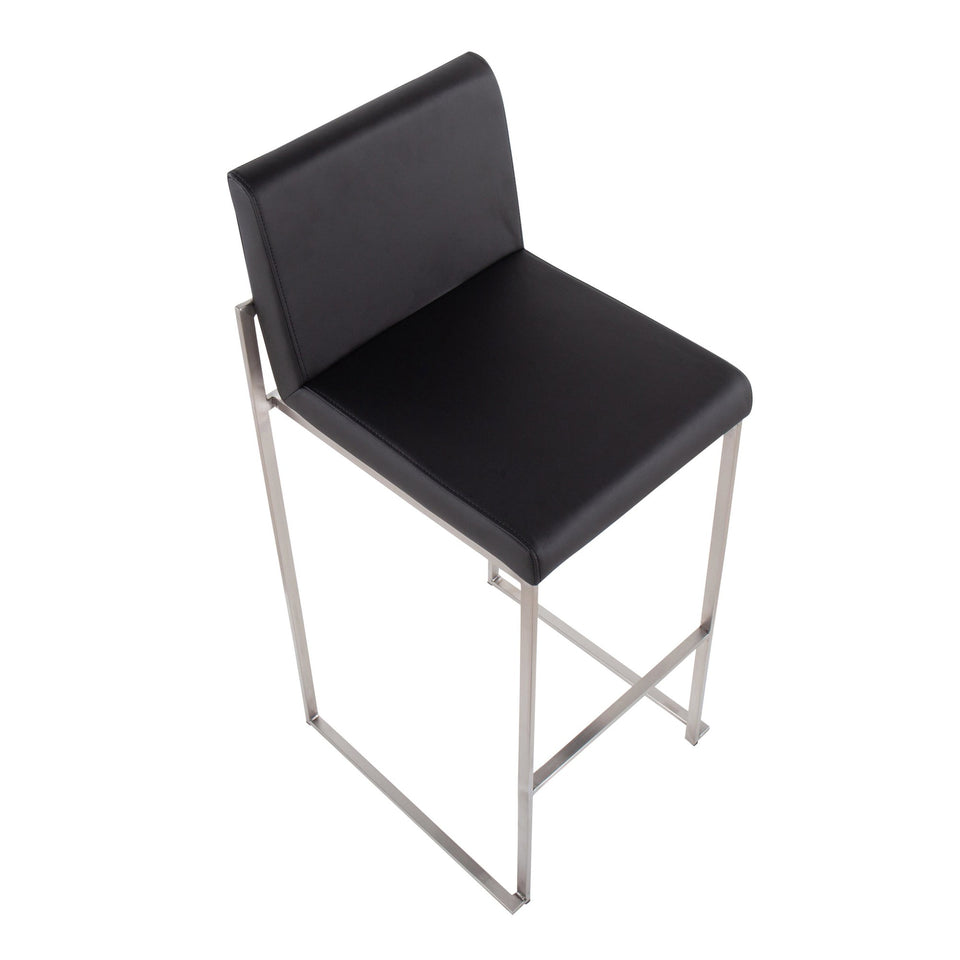 Fuji High Back 30" Fixed-Height Barstool - Set of 2