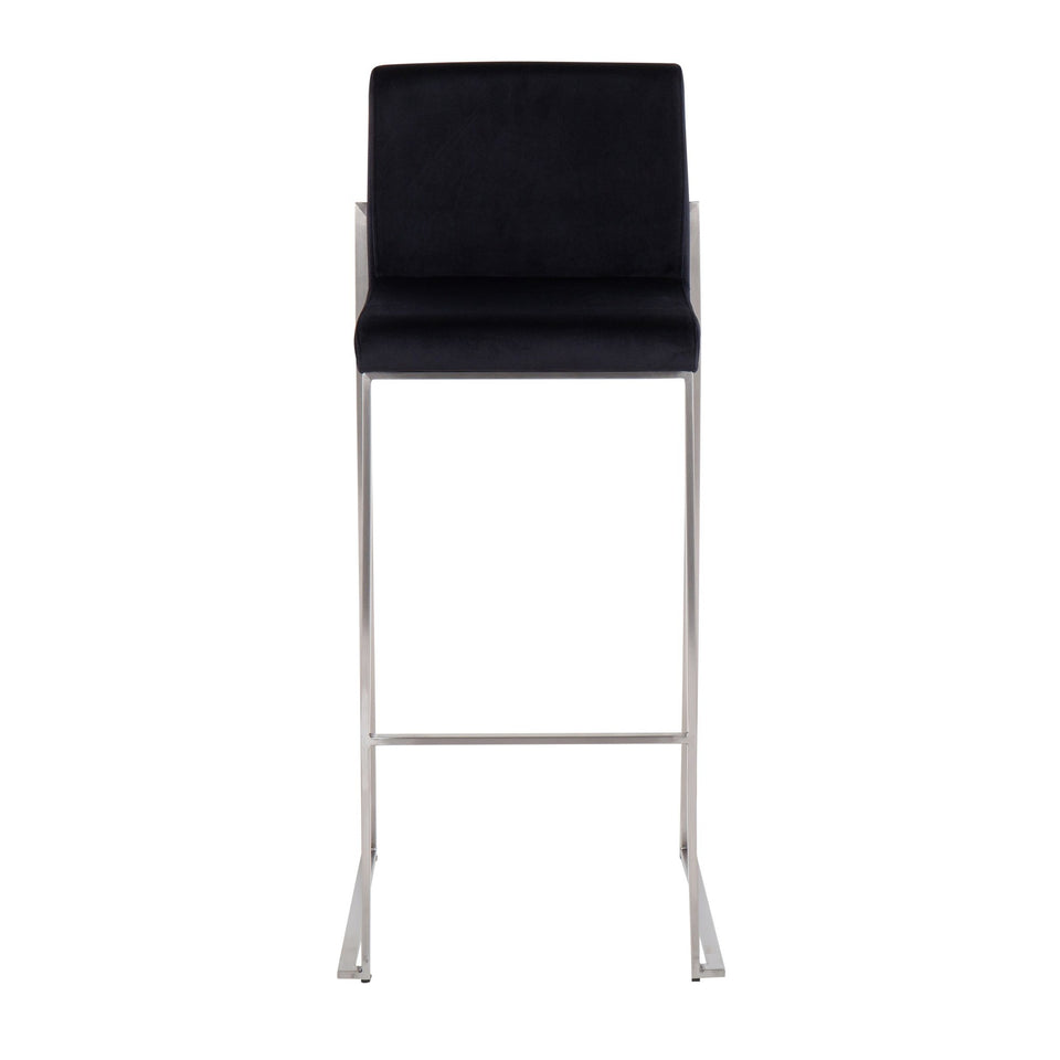 Fuji High Back 30" Fixed-Height Barstool - Set of 2