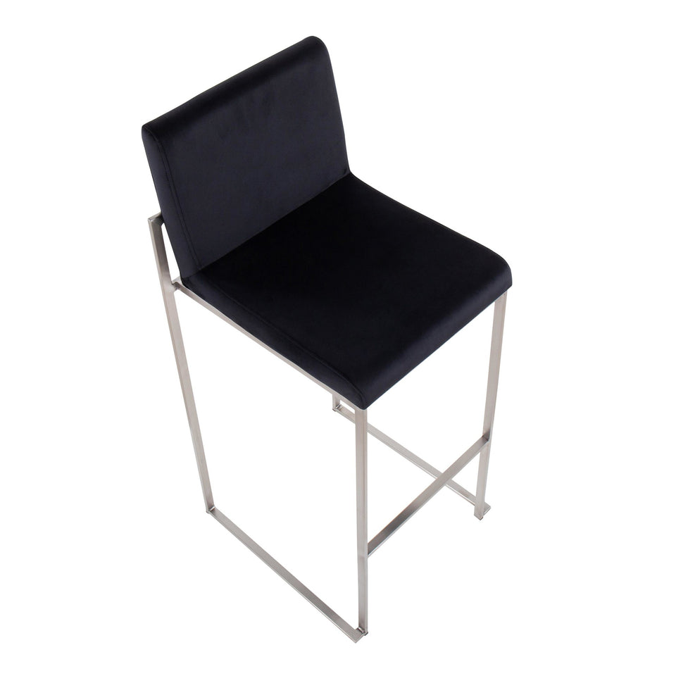 Fuji High Back 30" Fixed-Height Barstool - Set of 2