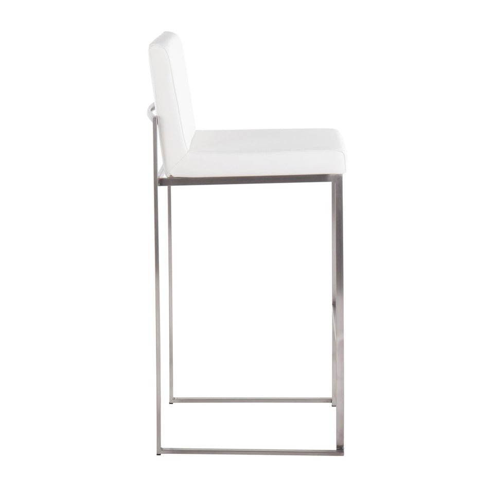 Fuji High Back 30" Fixed-Height Barstool - Set of 2