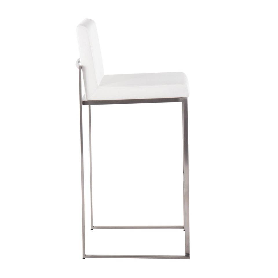 Fuji High Back 30" Fixed-Height Barstool - Set of 2
