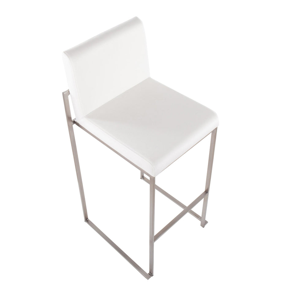 Fuji High Back 30" Fixed-Height Barstool - Set of 2