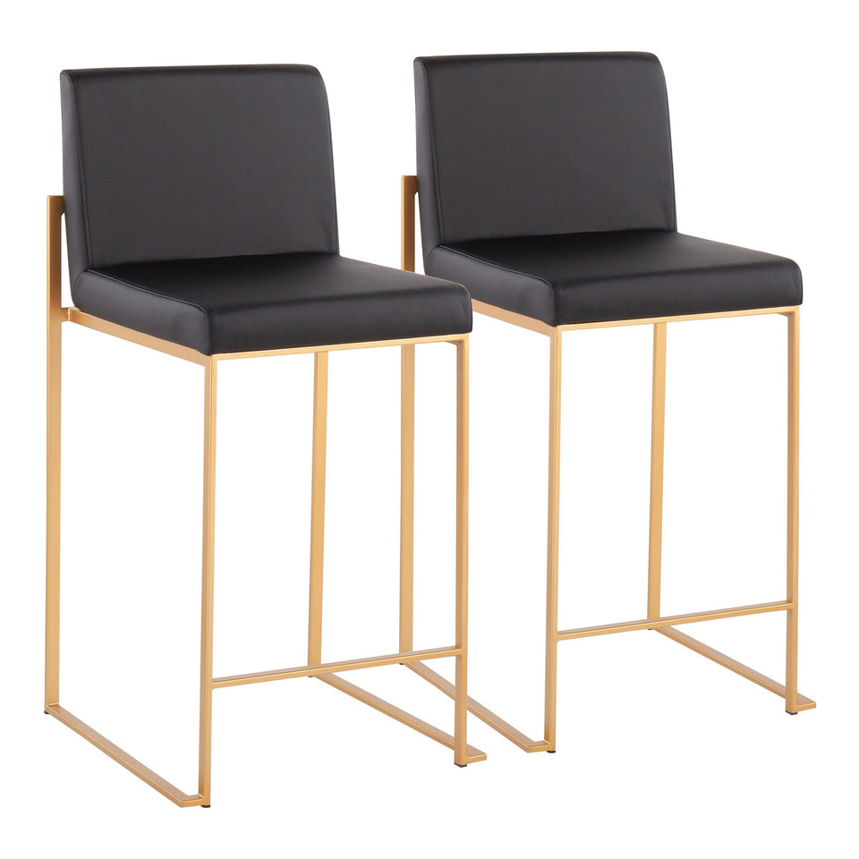 Fuji High Back 26" Fixed-Height Counter Stool - Set of 2