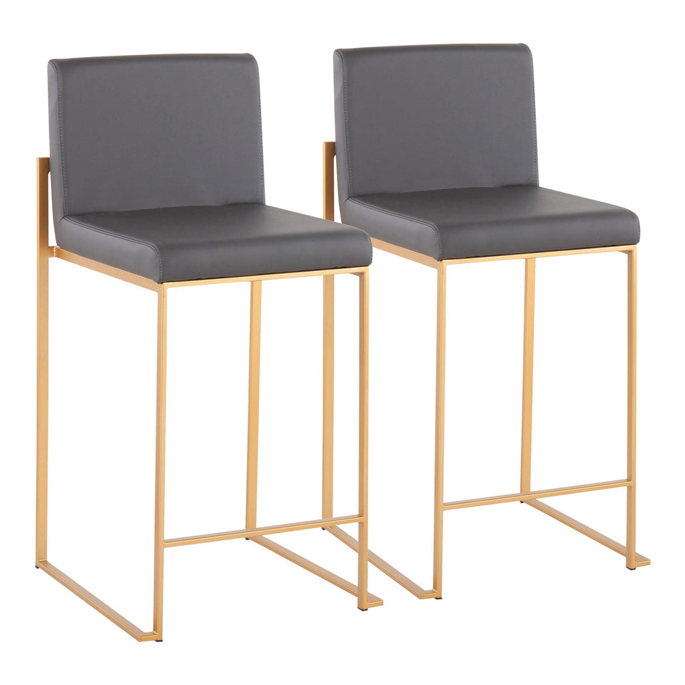 Fuji High Back 26" Fixed-Height Counter Stool - Set of 2