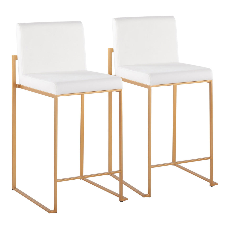 Fuji High Back 26" Fixed-Height Counter Stool - Set of 2