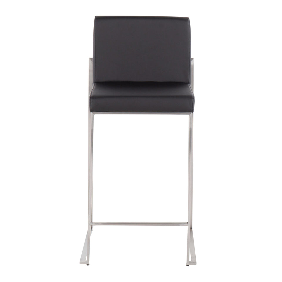 Fuji High Back 26" Fixed-Height Counter Stool - Set of 2