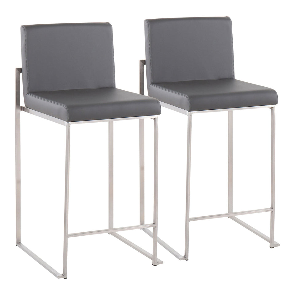 Fuji High Back 26" Fixed-Height Counter Stool - Set of 2