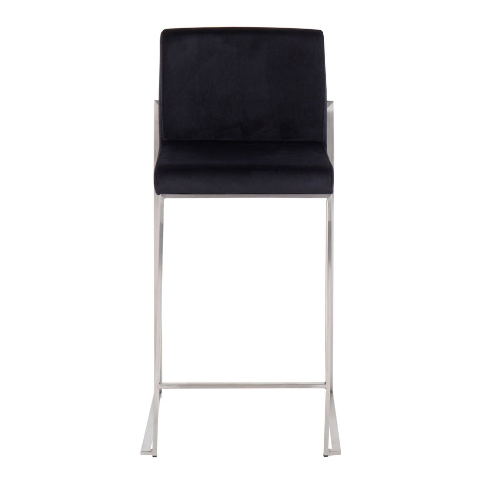 Fuji High Back 26" Fixed-Height Counter Stool - Set of 2
