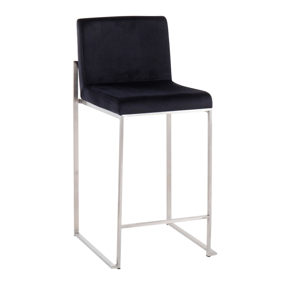 Fuji High Back 26" Fixed-Height Counter Stool - Set of 2