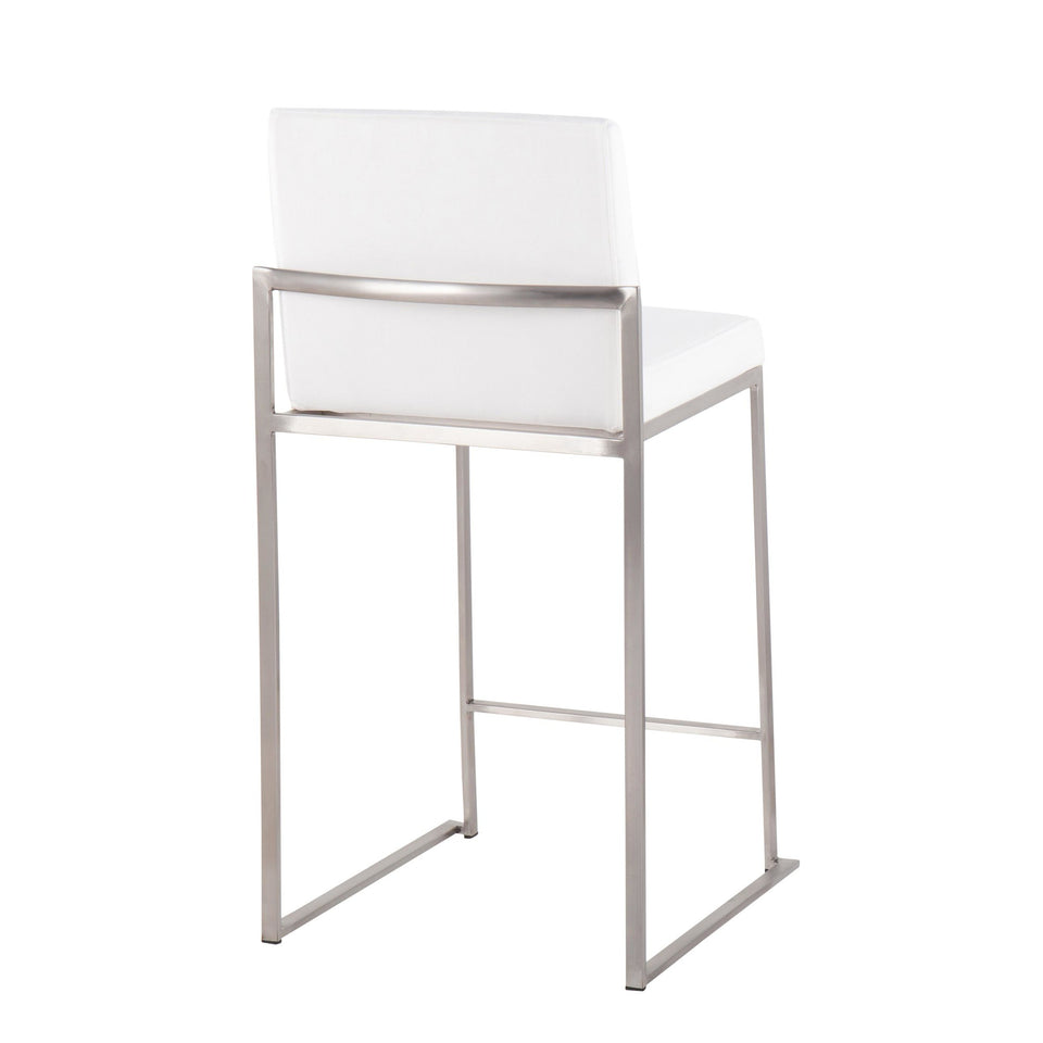 Fuji High Back 26" Fixed-Height Counter Stool - Set of 2