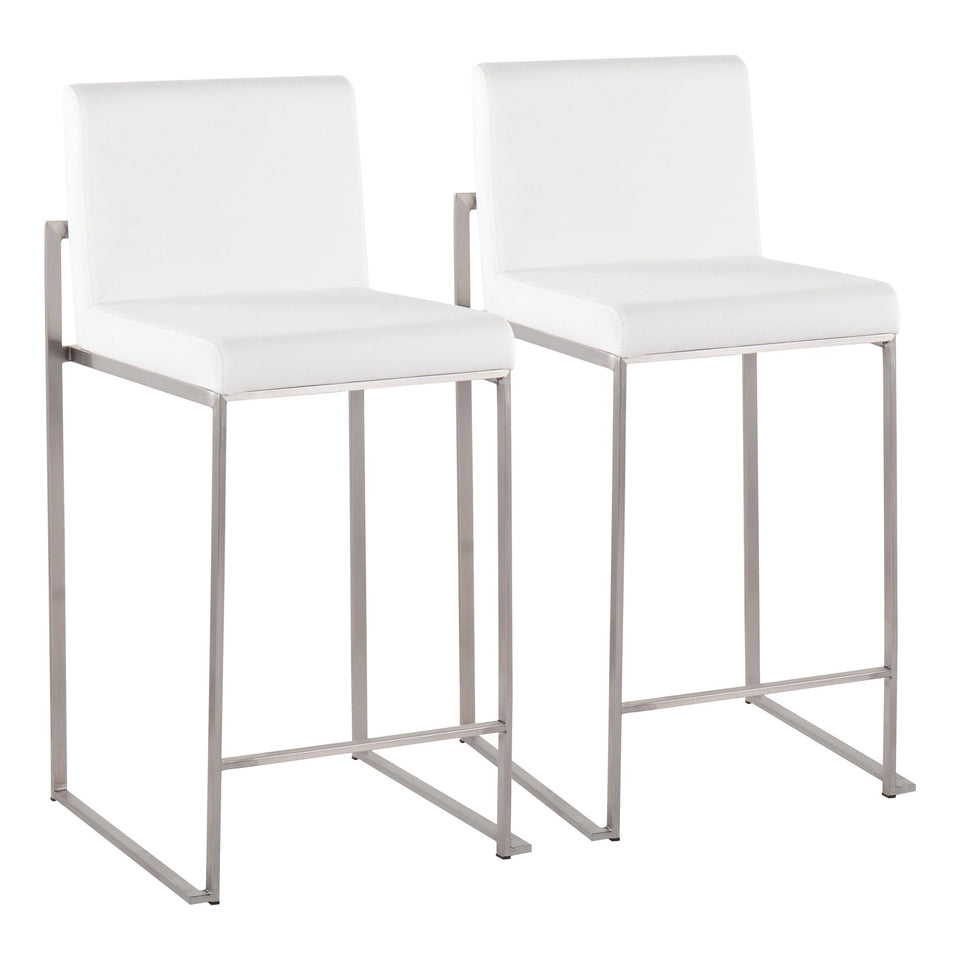 Fuji High Back 26" Fixed-Height Counter Stool - Set of 2