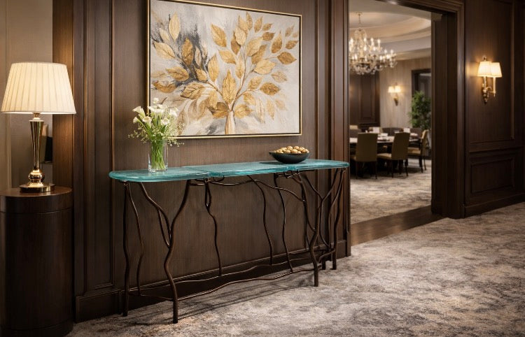 Large Half Moon Console Table