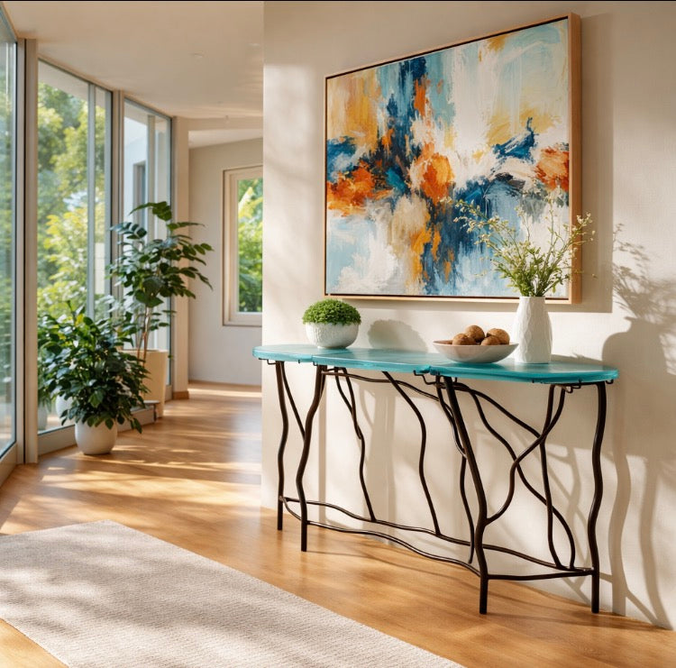 Large Half Moon Console Table