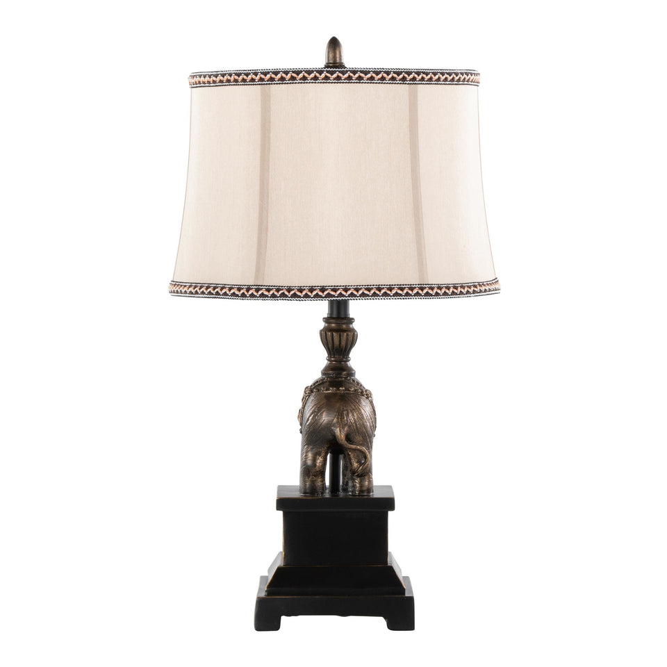 Elephant 27" Polyresin Table Lamp - Set of 2