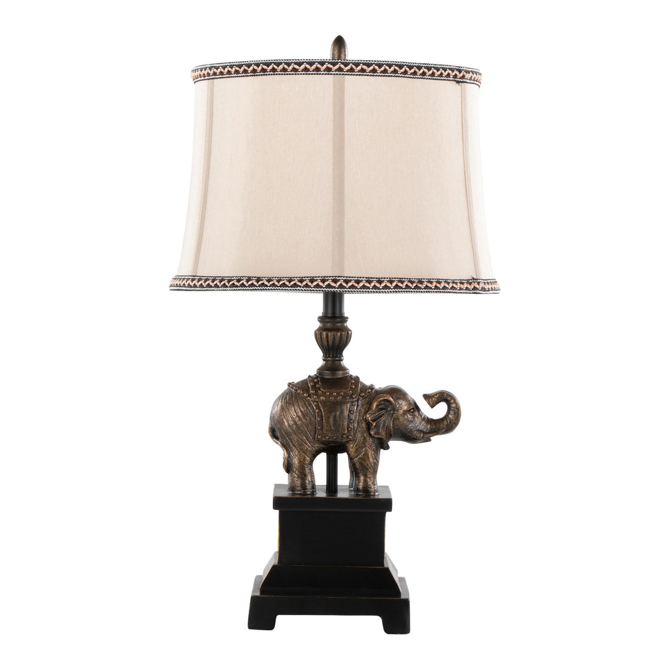 Elephant 27" Polyresin Table Lamp - Set of 2