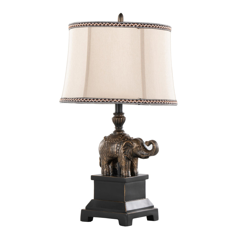 Elephant 27" Polyresin Table Lamp - Set of 2
